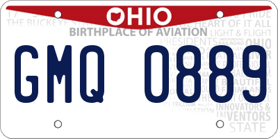 OH license plate GMQ0889