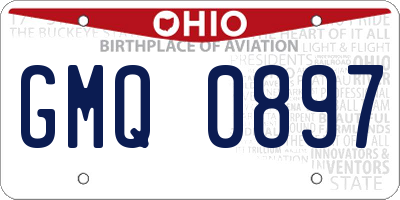 OH license plate GMQ0897