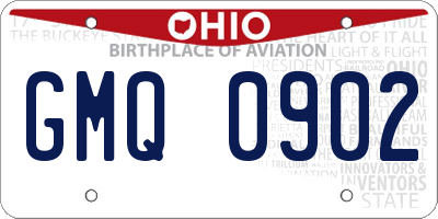OH license plate GMQ0902