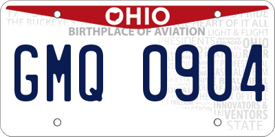 OH license plate GMQ0904