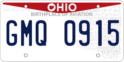 OH license plate GMQ0915