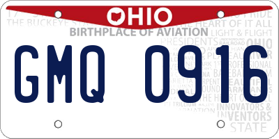 OH license plate GMQ0916
