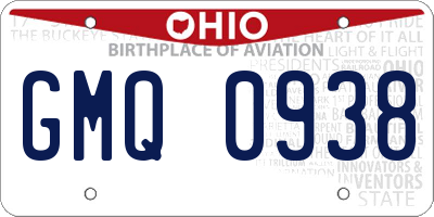 OH license plate GMQ0938