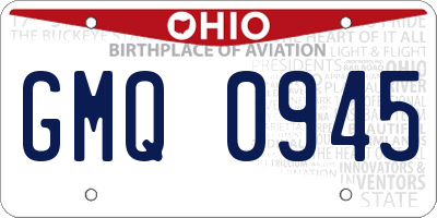 OH license plate GMQ0945
