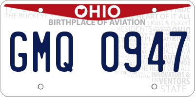 OH license plate GMQ0947