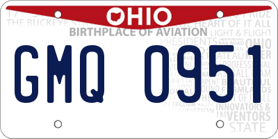 OH license plate GMQ0951