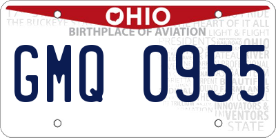 OH license plate GMQ0955