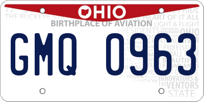 OH license plate GMQ0963