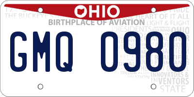 OH license plate GMQ0980