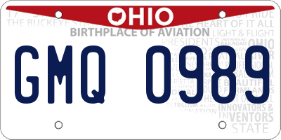OH license plate GMQ0989