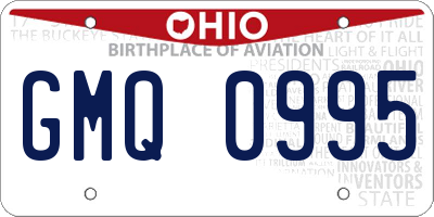 OH license plate GMQ0995