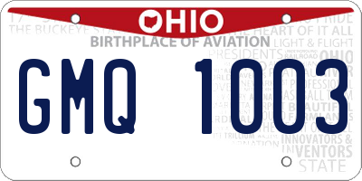 OH license plate GMQ1003
