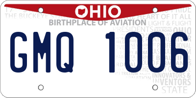 OH license plate GMQ1006
