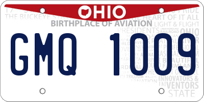 OH license plate GMQ1009