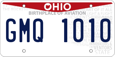 OH license plate GMQ1010