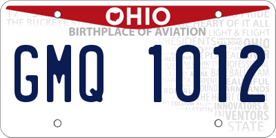 OH license plate GMQ1012