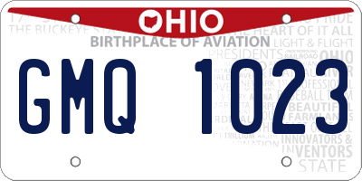 OH license plate GMQ1023