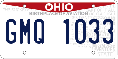 OH license plate GMQ1033