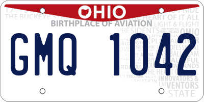 OH license plate GMQ1042