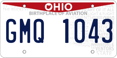 OH license plate GMQ1043