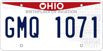 OH license plate GMQ1071