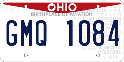 OH license plate GMQ1084