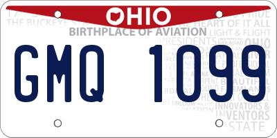 OH license plate GMQ1099