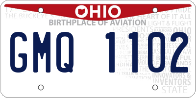 OH license plate GMQ1102