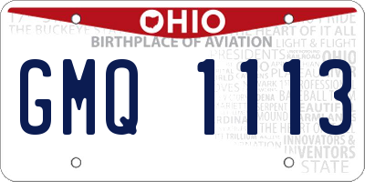 OH license plate GMQ1113