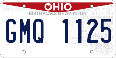 OH license plate GMQ1125