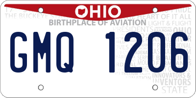 OH license plate GMQ1206