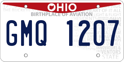 OH license plate GMQ1207