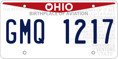 OH license plate GMQ1217