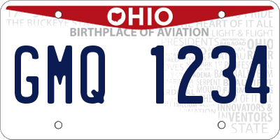 OH license plate GMQ1234