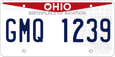 OH license plate GMQ1239
