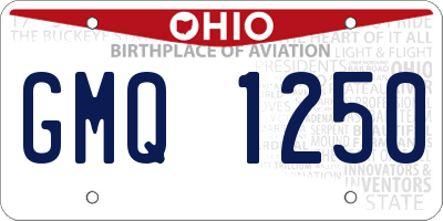 OH license plate GMQ1250