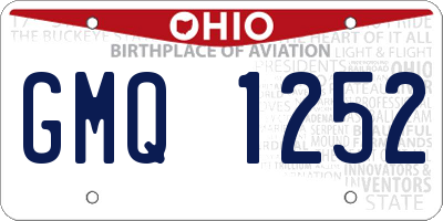 OH license plate GMQ1252