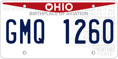 OH license plate GMQ1260