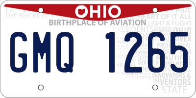 OH license plate GMQ1265