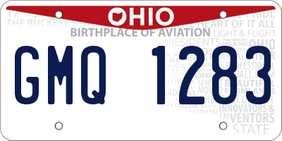 OH license plate GMQ1283