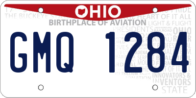OH license plate GMQ1284