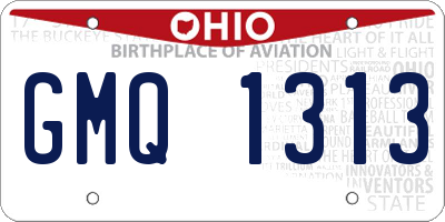OH license plate GMQ1313