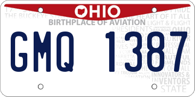 OH license plate GMQ1387