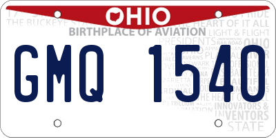 OH license plate GMQ1540