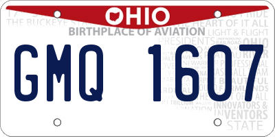 OH license plate GMQ1607