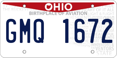 OH license plate GMQ1672