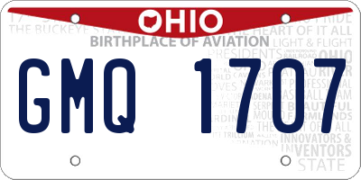 OH license plate GMQ1707