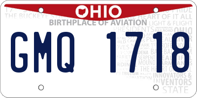 OH license plate GMQ1718