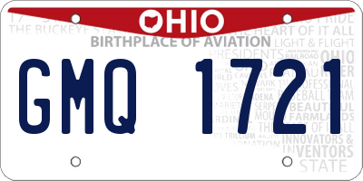 OH license plate GMQ1721