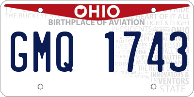 OH license plate GMQ1743